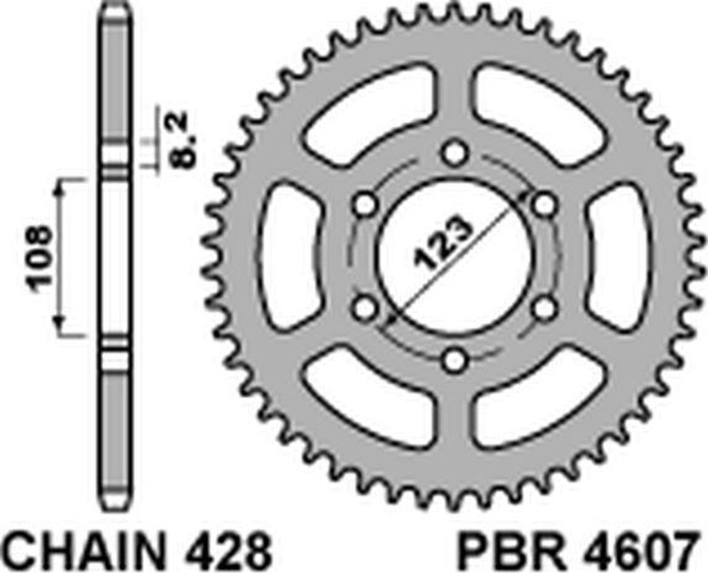 Hinterrad-Zahnkranz PBR 49T C45 für Derbi GPR 125 4T 2009-2013 428 Kette