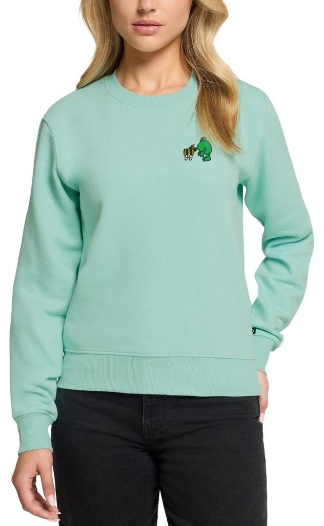 Spreadshirt Janosch Frosch & Tigerente Kuss Stick Damen Premium Pullover, L, Mint