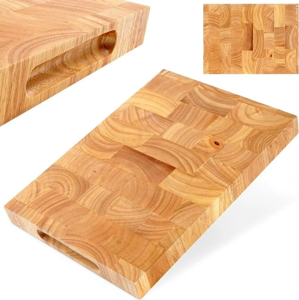 Tagliere Professionale Legno Massiccio con Maniglie - Alta Cucina - 11