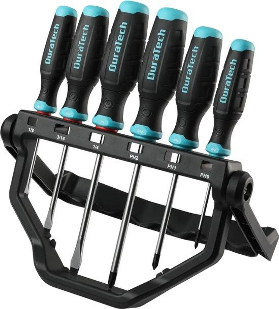 Set de 6 tournevis magnétiques en acier S2 pour montage de meubles et DIY