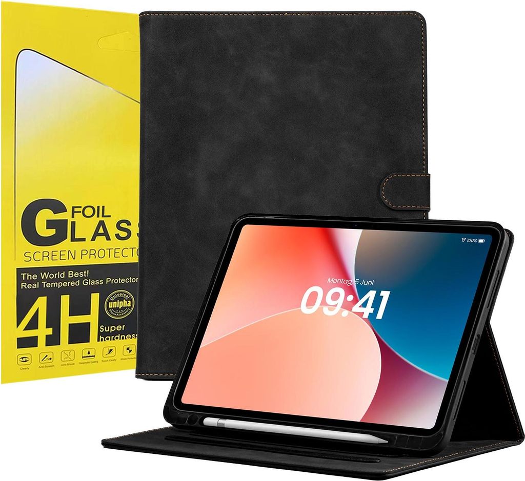 LBH Tablet Schutzhülle + 2x 4H Displayfolie für Apple iPad Pro 8. Gen (M5) 2025 11 Zoll Cover Case Schutz Tablet Farbe: Schwarz