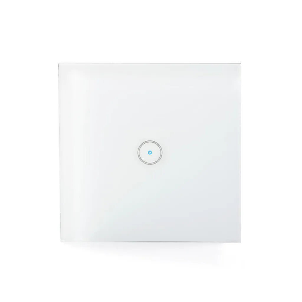 Commutateur Mural Wi-Fi Tactile en Verre Blanc 86x86mm pour Maison Connectée