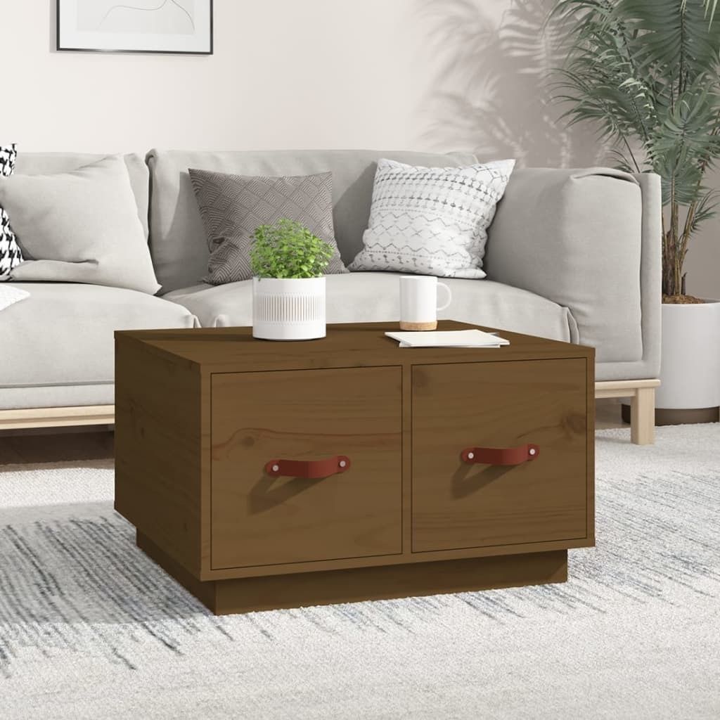The Living Store Couchtisch Honigbraun 60x53x35 cm Massivholz Kiefer