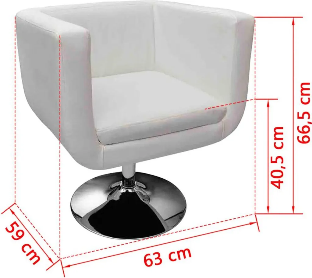 Siège de bar blanc similicuir facile à nettoyer et stable - 2 pcs - 5