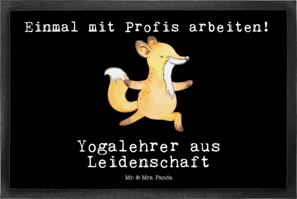 Mr. & Mrs. Panda fußmatte Yogalehrer Leidenschaft 50 x 75 cm - Schwarz - Geschenk, Fußabtreter, Schmutzfangmatte, Fußabstreifer, Schmutzmatte, B...