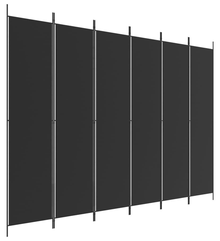 vidaXL 6dílné paravány černé 300x220 cm Látka Obrázek produktu 