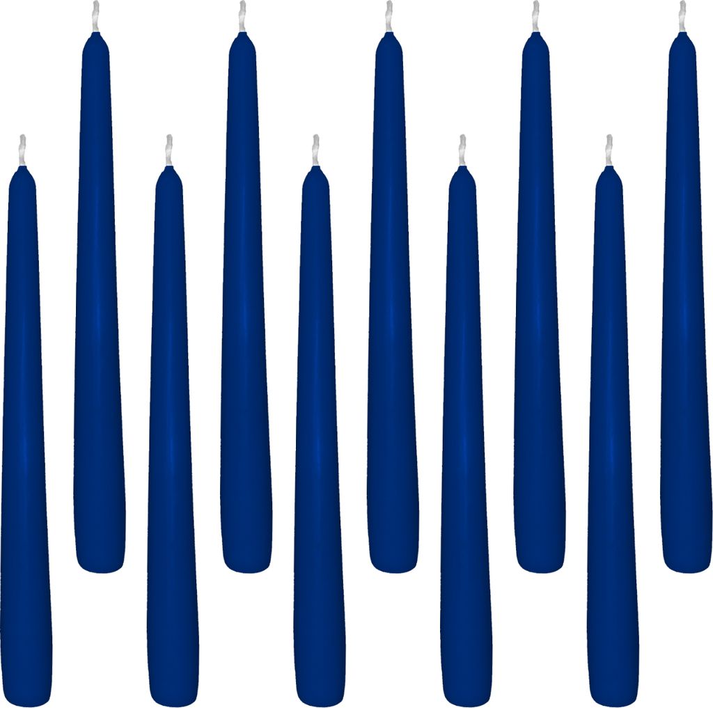 10 Spitzkerzen dunkelblau 23,5 x 245 mm