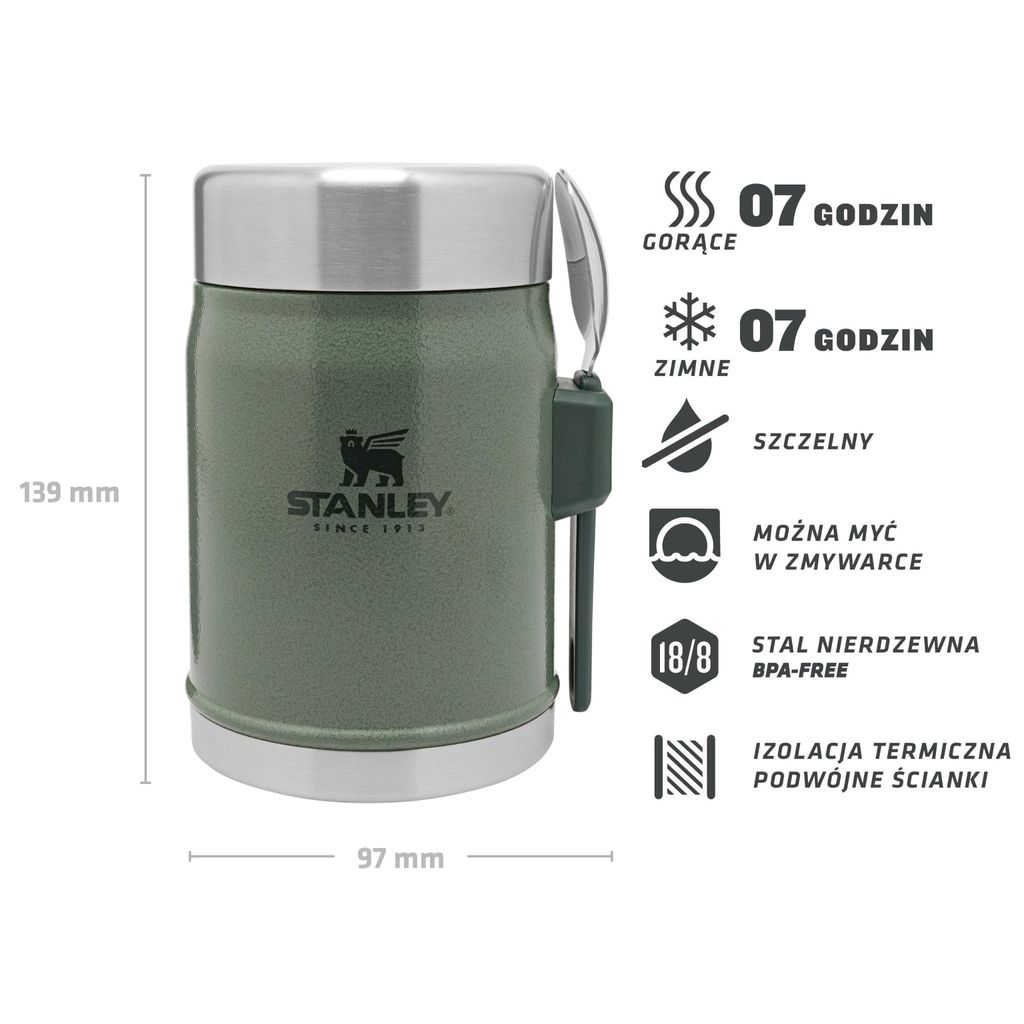 Stanley Food Jar 0,40 L Hammertone Green Produktbild 13