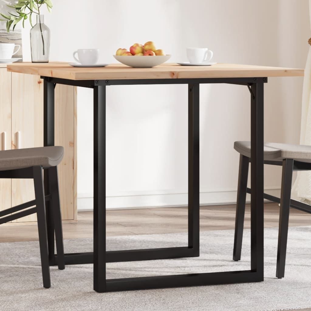 (NEU 2026) Esstisch O-Gestell 90x90x75,5 Massivholz Kiefer und Stahl - Esstische - 20 kg