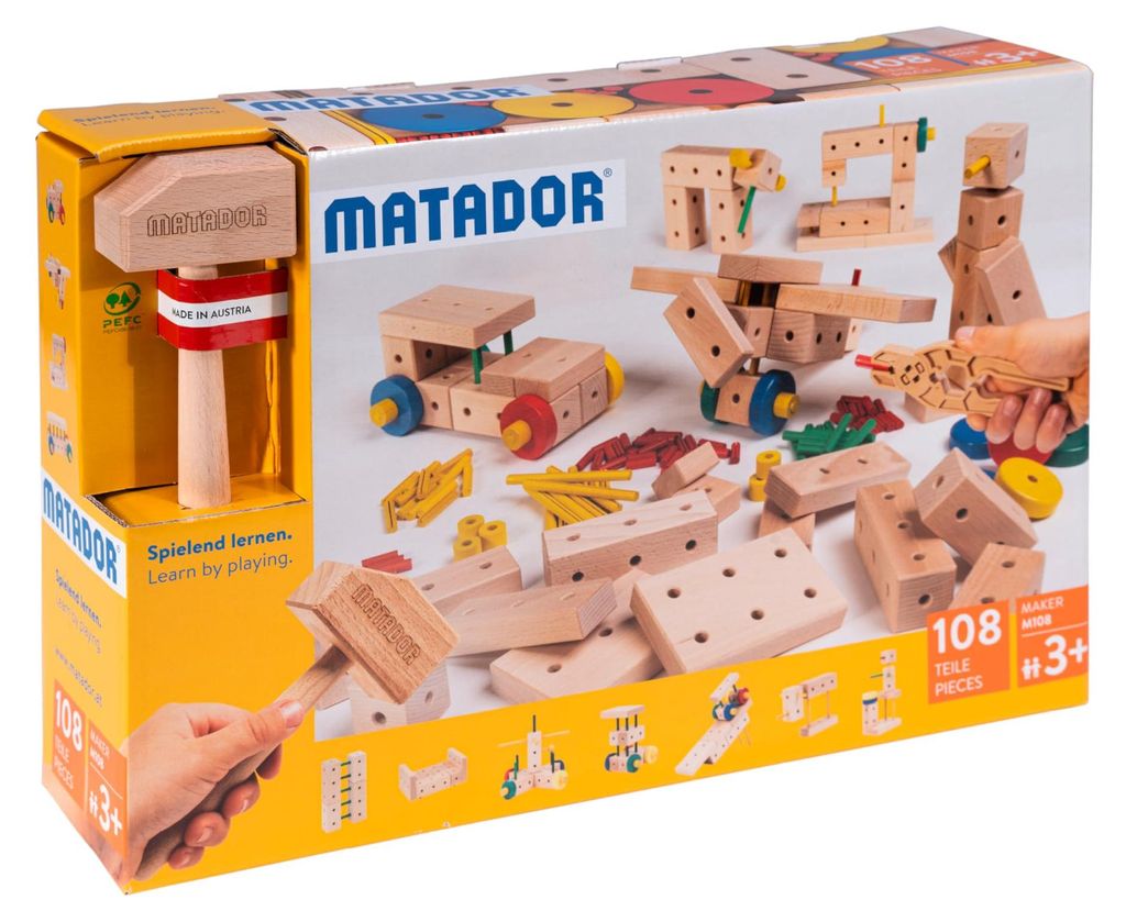 Matador Kinder Baukasten ab 3 Jahren 108-tlg. - Spannendes Produktbild 