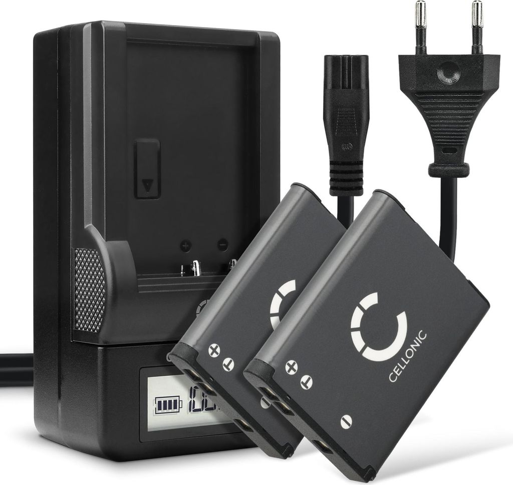CELLONIC 2x Akku für Kamera Kompatibel mit Nikon Coolpix S6900, Coolpix S3300, Coolpix S7000, EN-EL19 - (700mAh , 3.7V) + Ladegerät