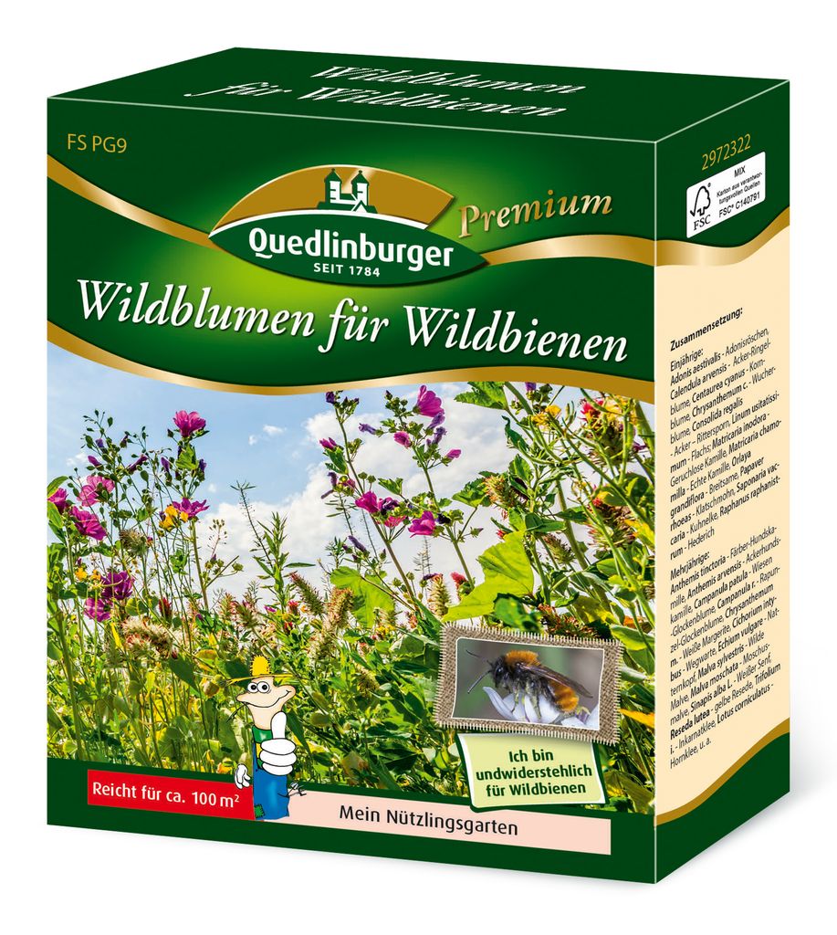 3 x 100 g Hummelmagnet Wildblumenmischung Schmetterlingstreffpunkt 300 m² 