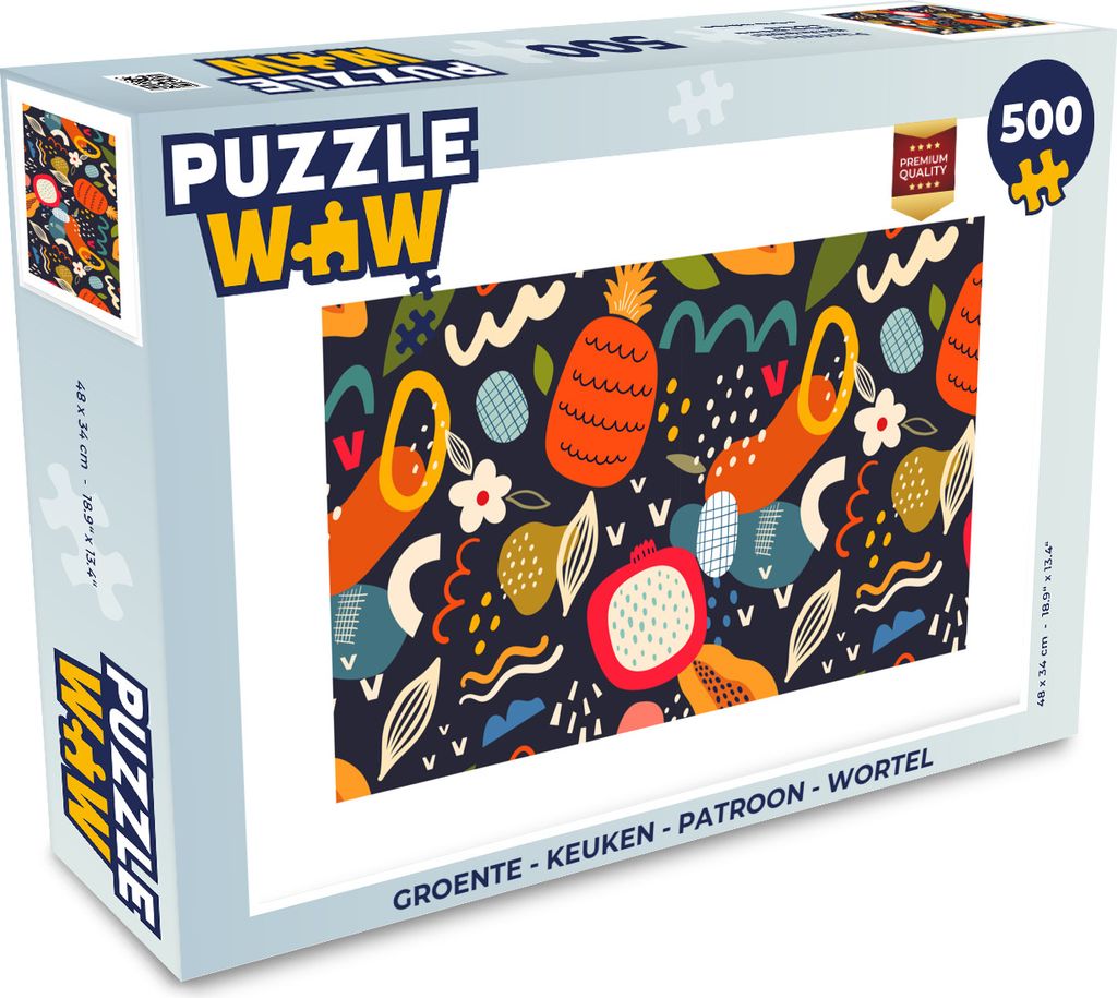 MuchoWow Puzzle 500 Teile Ananas - Obst - Drachenfrucht - Tropisch - Lebensmittel - 500 Teile - Kinder - Selberbauen - Puzzlespiele