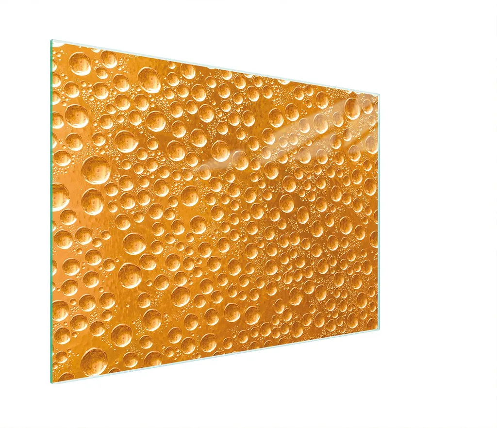 Tagliere Vetro Gocce d'Oro 30x22 cm - Copriforno e Piastra Multiglass