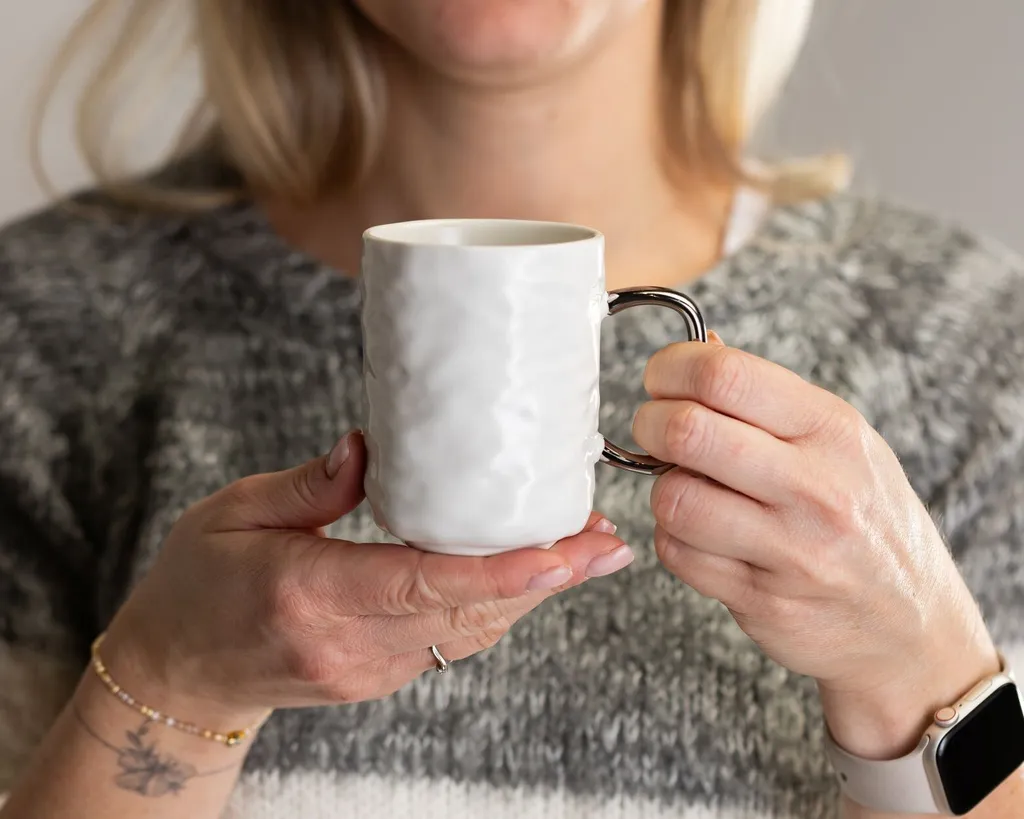 HowHomely Selena Silver: Set Caffè Design Moderno Bianco 6 Pezzi - 7