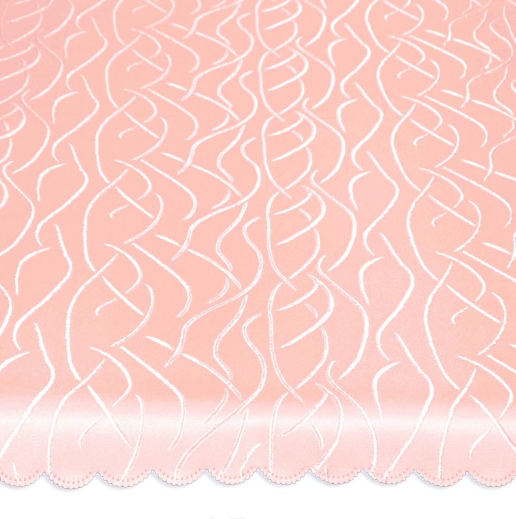 Tischdecke rund rosa pastell 180 cm Ø Struktur damast Streifen bügelfrei fleckenabweisend