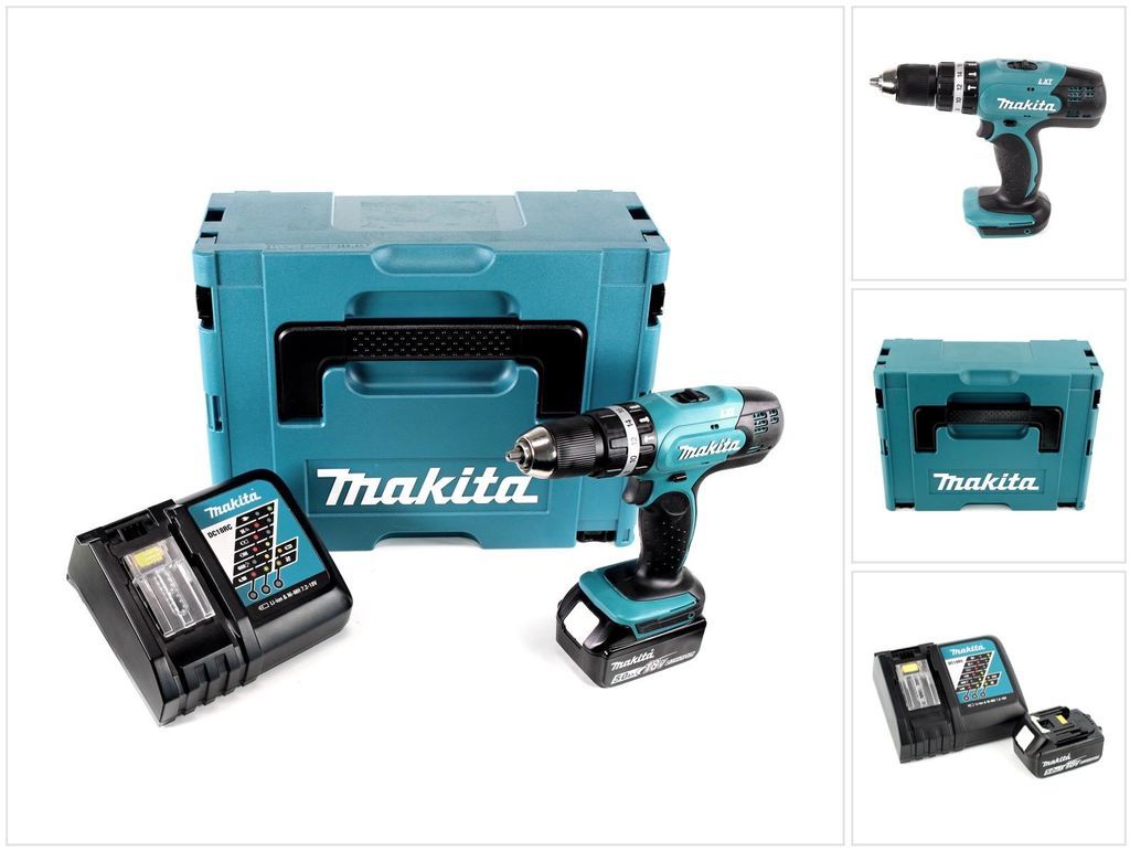 Makita DHP 453 RT1J accu klopboormachine 18V 42Nm + 1x accu Productafbeelding 
