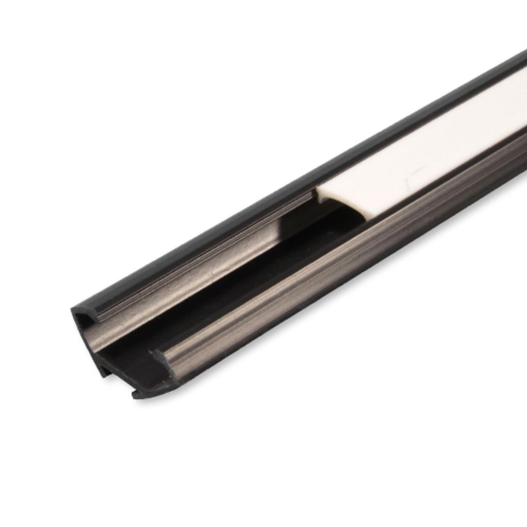 MasterLED LED Eckprofil PVC 22x12mm Corner Schwarz 1m – Eckleiste V-Form dla LED Streifen mit milchiger Abdeckung – Winkelprofil Schiene