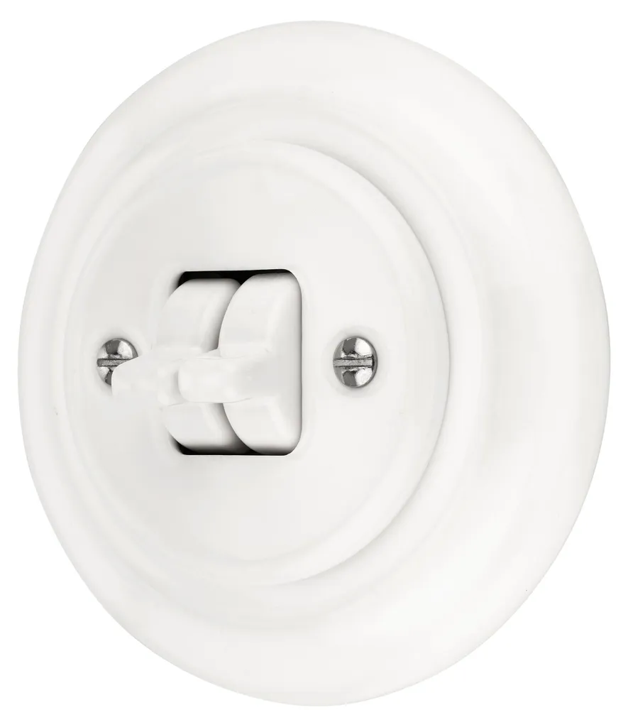 Interrupteur de luxe en porcelaine blanche à double bascule rétro PR1