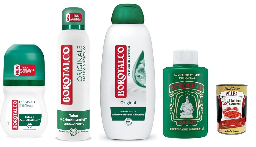 Italian Gourmet bundle für Borotalco Original 4er Pflege-Set Deo Roll-on, Deospray, Duschgel & Körperpuder, Geschenkbox für ihn & sie + Italian ...