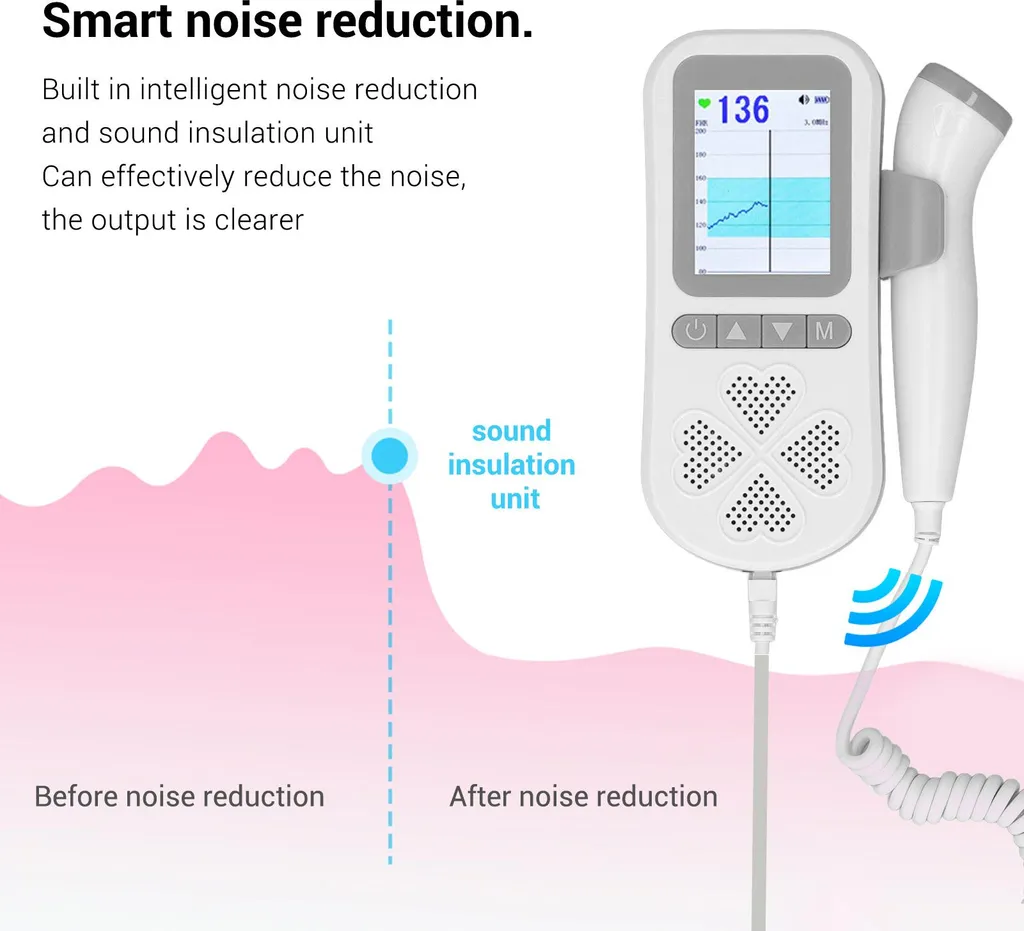 Moniteur fœtal pour écouter bébé à domicile avec 3 modes et câble - 5