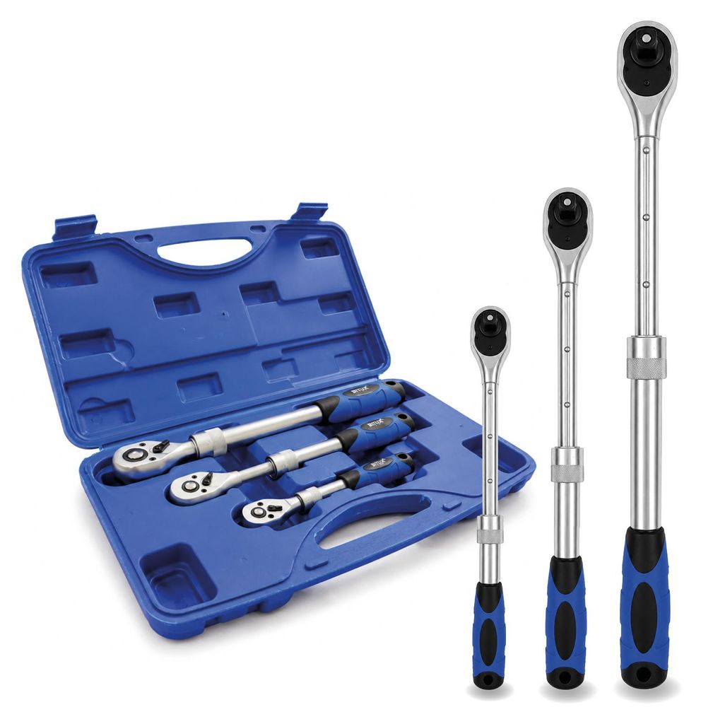Bituxx Teleskop Ratschen Set 3-tlg Blau MS-17464 Produktbild 