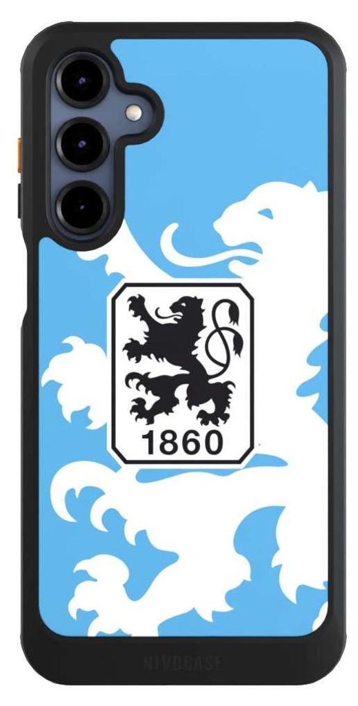 NIVOCASE Hülle für Samsung Galaxy A16 5G Handyhülle NIVOcore Case Schwarz Offizielles Lizenzprodukt TSV 1860 München Wappen