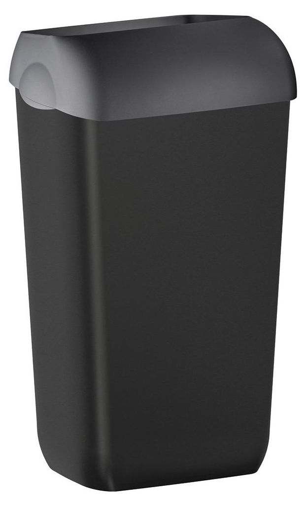 Marplast COLORED Hänge-Abfalleimer mit Deckel 23l, ABS, Schwarz matt