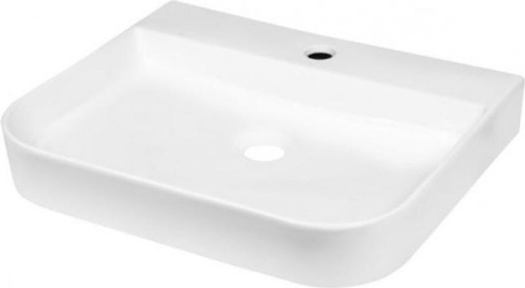 Umywalka nablatowa KERRA KR-43, ceramiczna, biała, 50 cm Zdjęcie produktu 