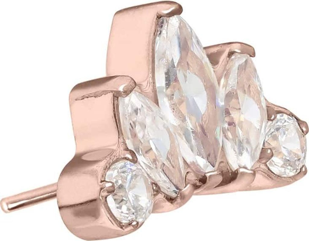 Piercing-Zubehör Titan Aufsatz mit Push Pin LOTUSBLÜTE