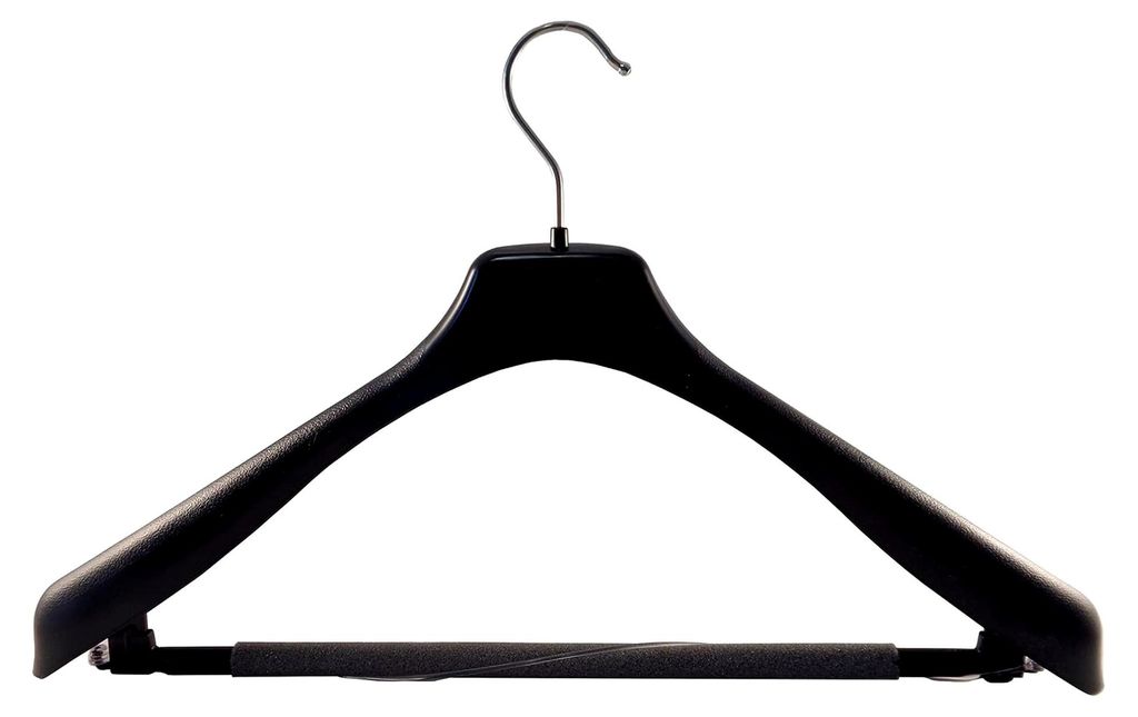 Kleiderbügel mit Steg, Anzugbügel, Stegbügel, 45 cm, schwarz, EU45SCHSb, NEU, 10 Stück