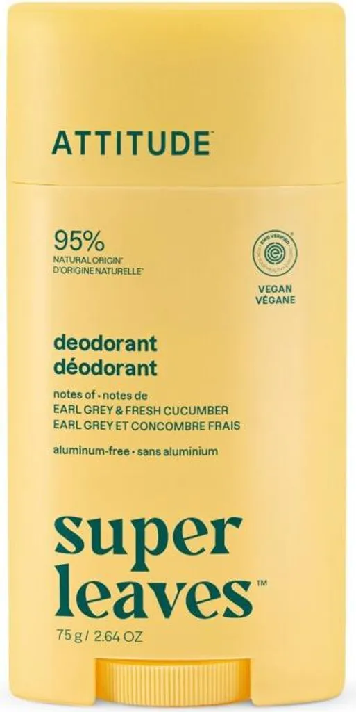 Deodorante Naturale Super Leaves Earl Grey e Cetriolo 75g | Attitude
