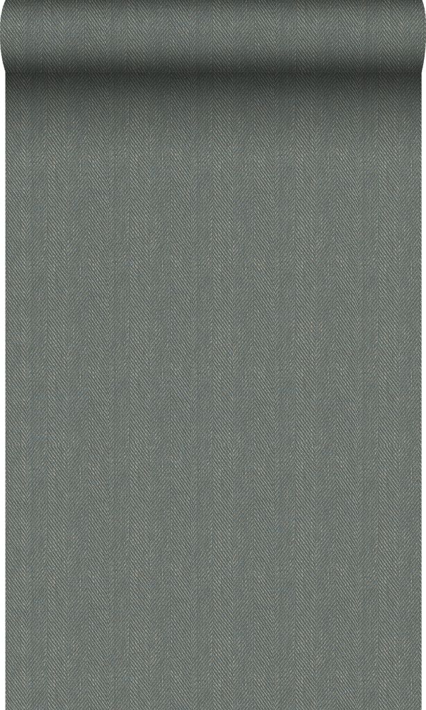 Origin Wallcoverings Tapete Fischgrätmuster Grüngrau 53 cm x 10.05 m
