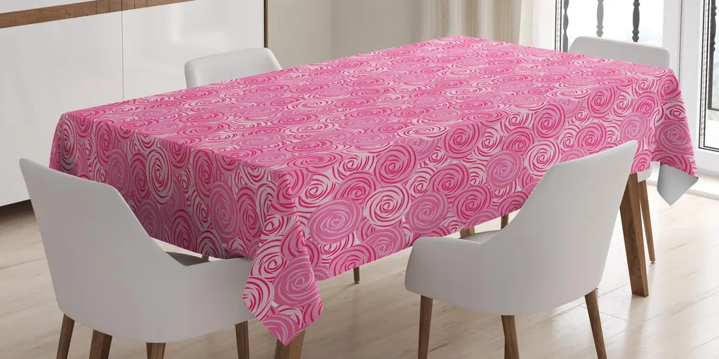 Tovaglia Astratta Rosa ABAKUHAUS - Design Moderno per Tavolo 140x170
