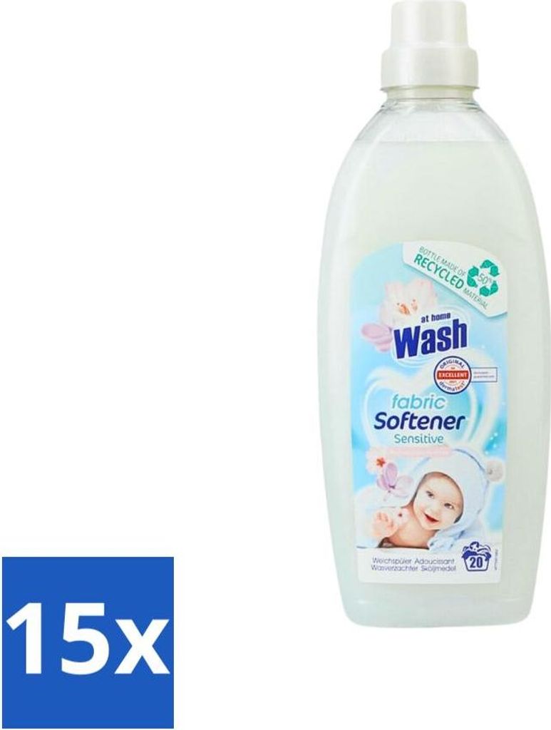 At Home - Waschen - Weichspüler - Sensitiv - 20 Wäschen - Vorteilspack - 15 Stücke