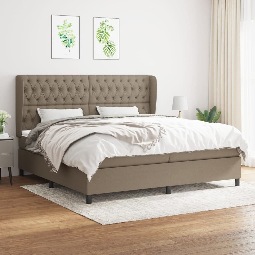 Maison Exclusive - Boxspringbett mit Matratze Taupe 200x200 cm Stoff