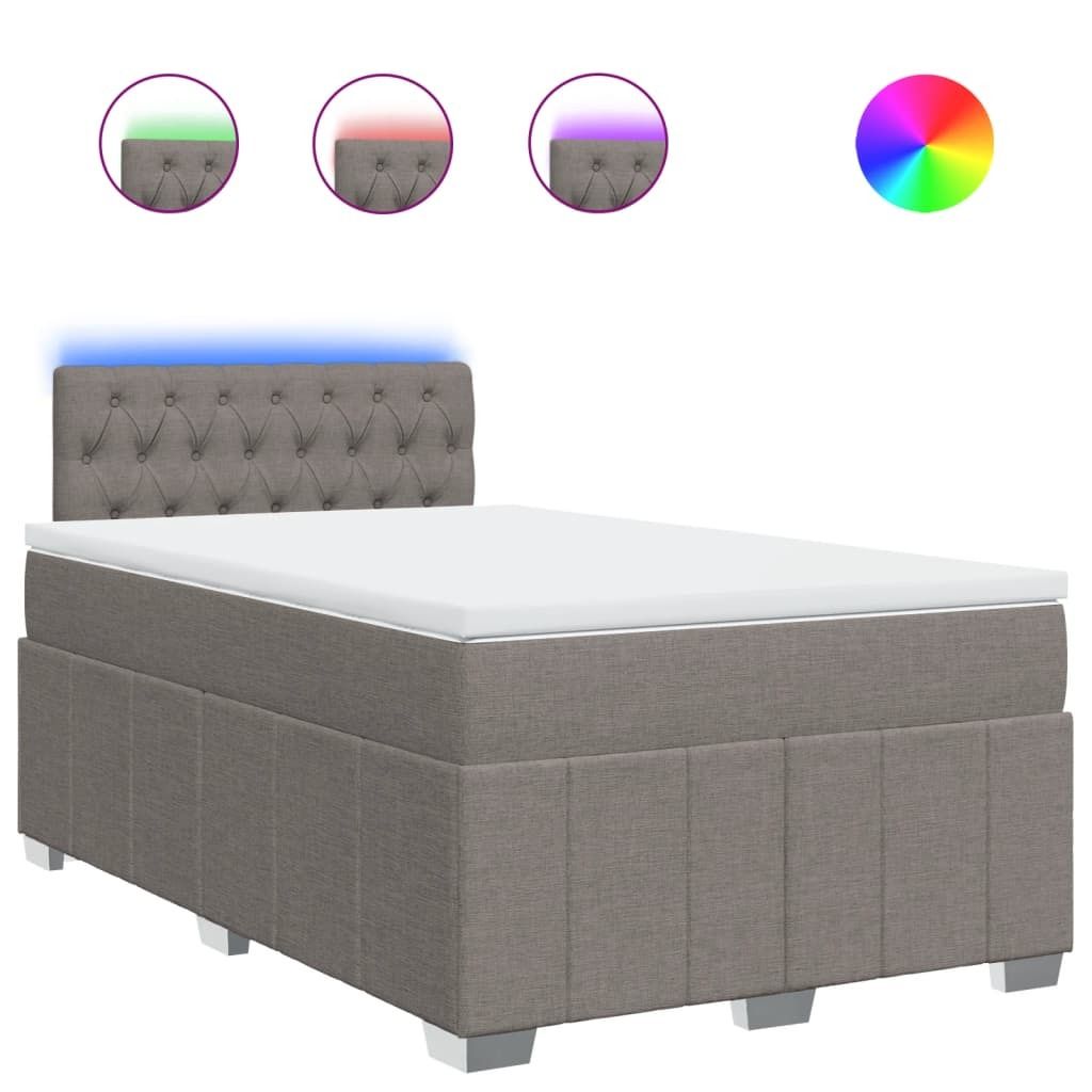 SYFAX Boxspringbett mit Matratze Taupe 120x200 cm Stoff
