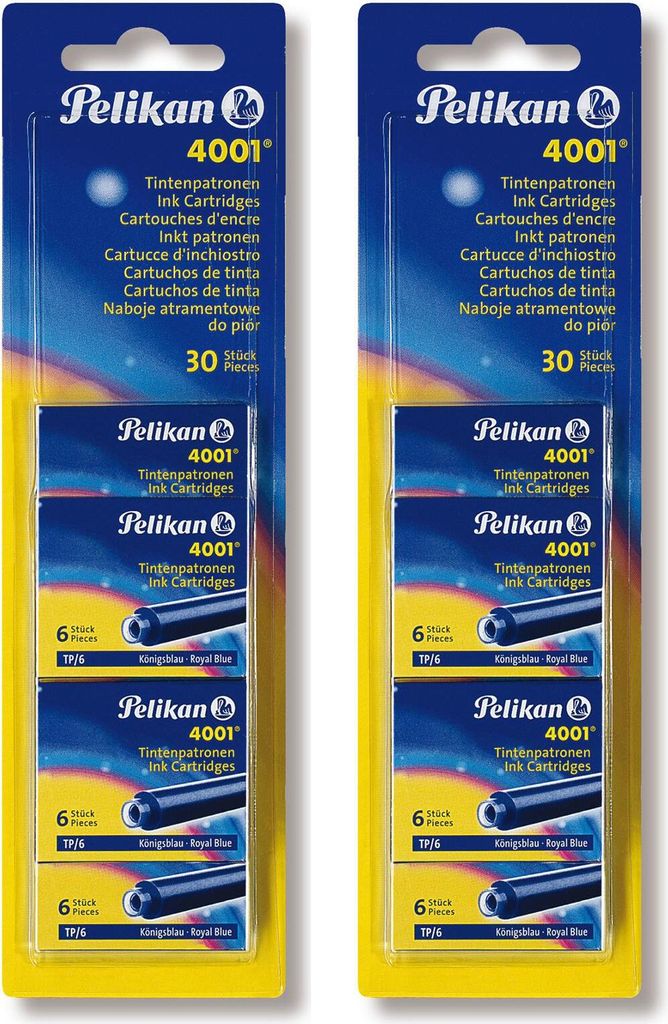 60 Pelikan Tintenpatronen 4001 / Füllerpatronen / Farbe: königsblau