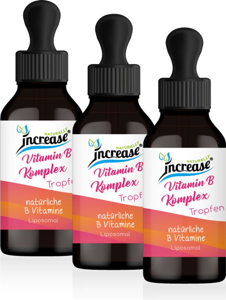 Nimm 3, zahl 2 Aktion Liposomale Vitamin B Komplex Tropfen hochdosiert - 6900mg Vitamin B Komplex pro Packung (20.700mg in 3 Flaschen)