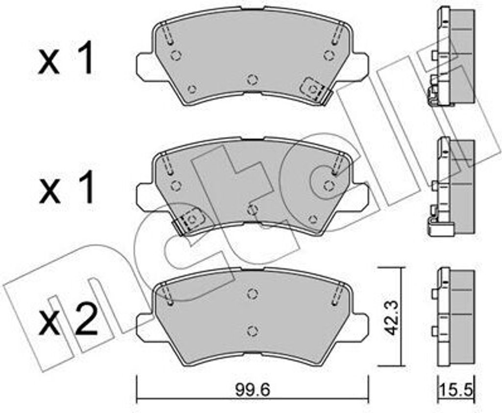 METELLI Bremsbeläge Satz Hinten Bremsklötze für KIA PICANTO (JA) 22-1166-0