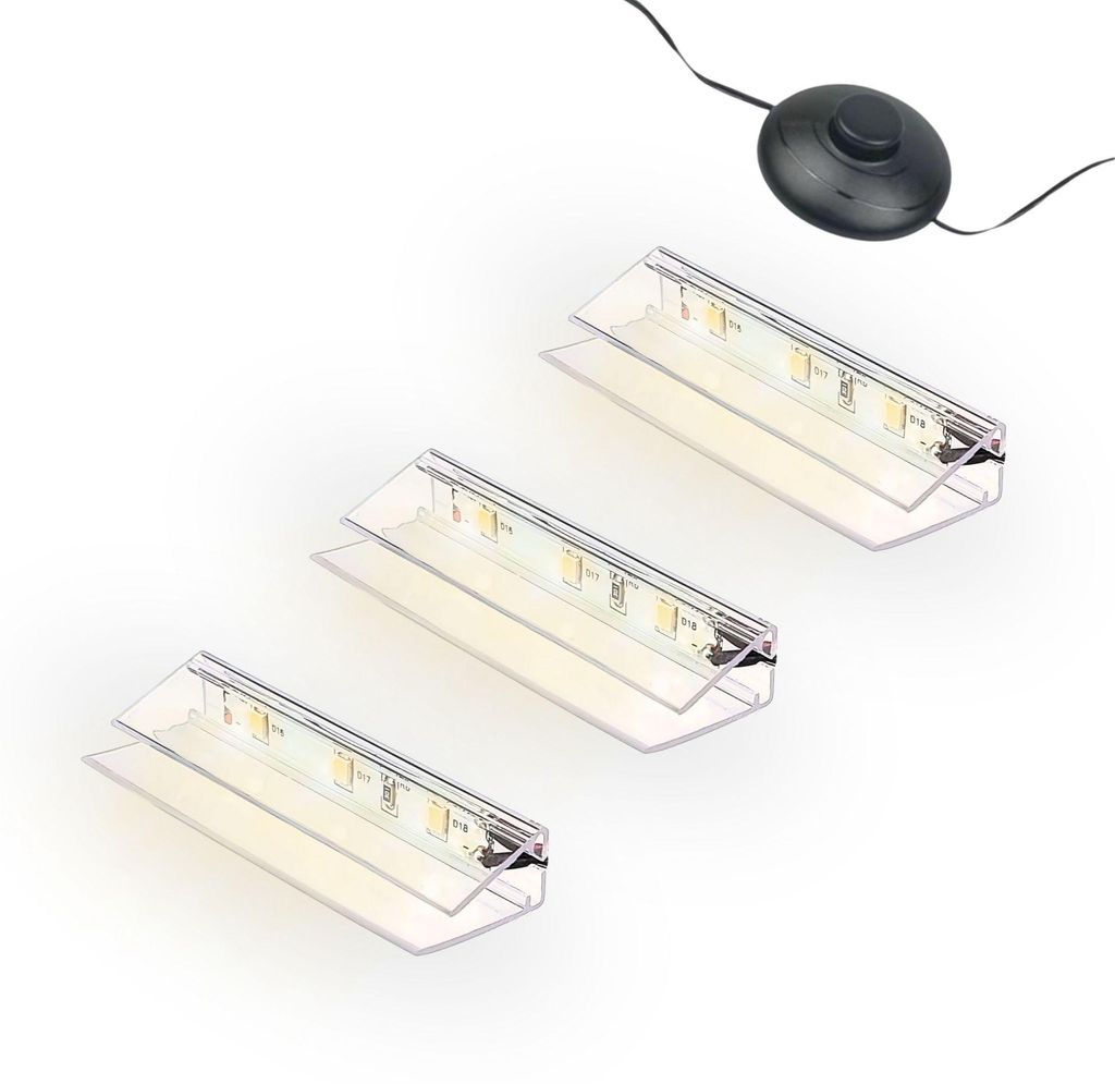 kalb | LED Glaskantenbeleuchtung Clip Set 3000K/5000K Produktbild 