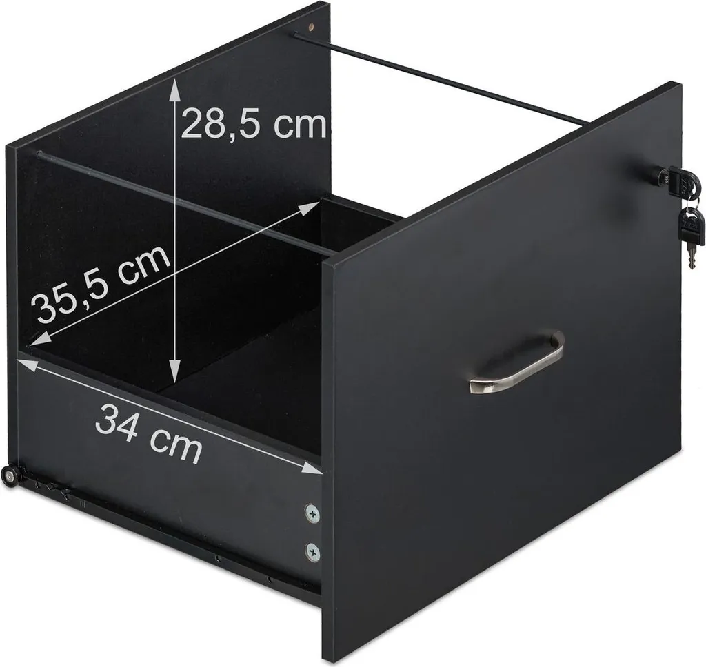 Caisson de bureau mobile à serrure pour dossiers suspendus format A4 - 4