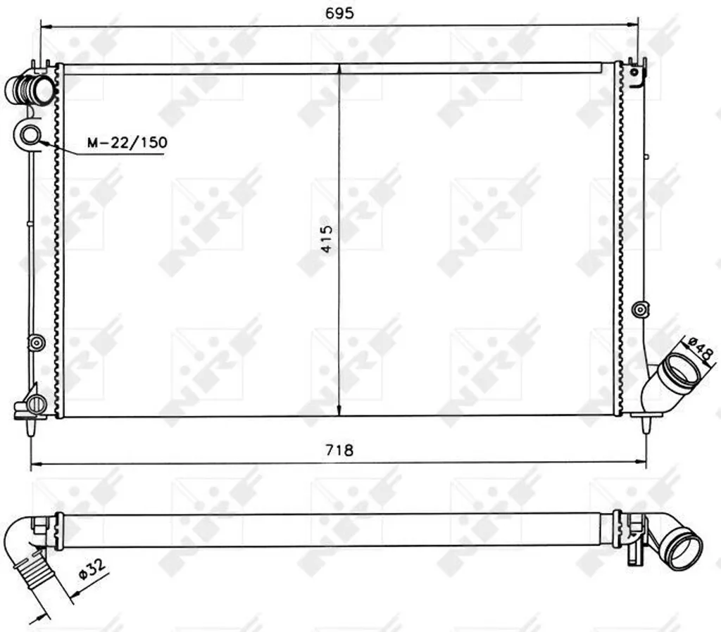 Radiateur de refroidissement moteur pour Peugeot 406 essence et diesel
