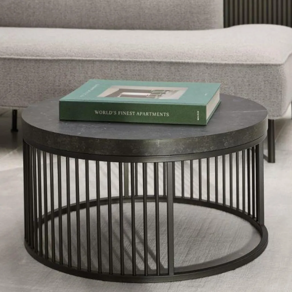 Table basse Strington noire design - Gain de place pour salon moderne - 10