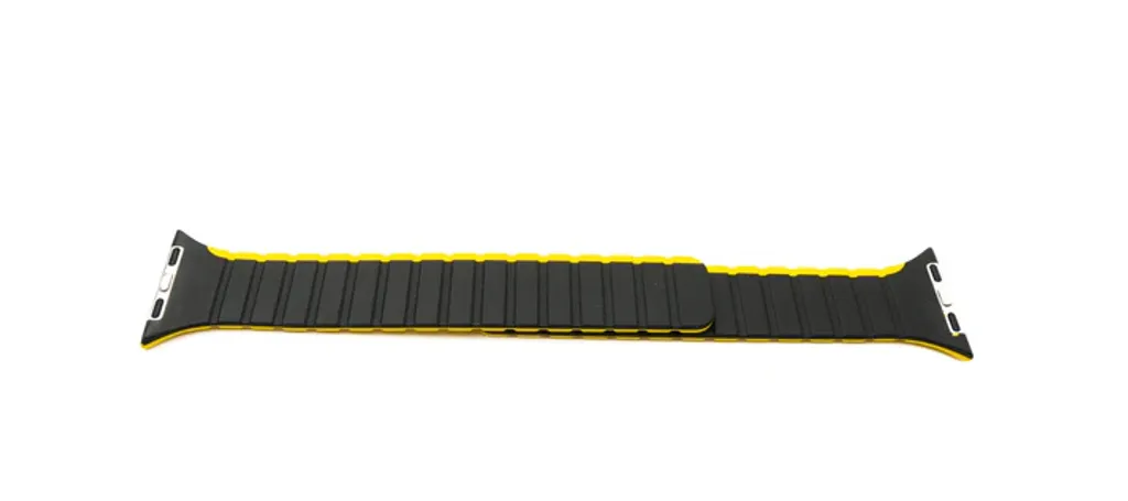 Cinturino SYSTEM-S 38 40 41 mm in silicone flessibile magnetico per Apple Watch Smartwatch Nero Giallo