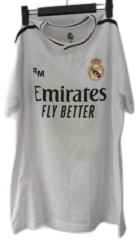 T-shirt de Foot Real Madrid 2025 Mbappé Tenue Domicile Blanche Taille M