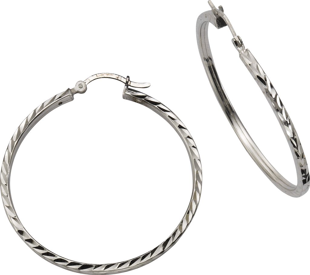 F Creolen 925/- Sterling Silber 4,0cm weiß 299210030R Produktbild 