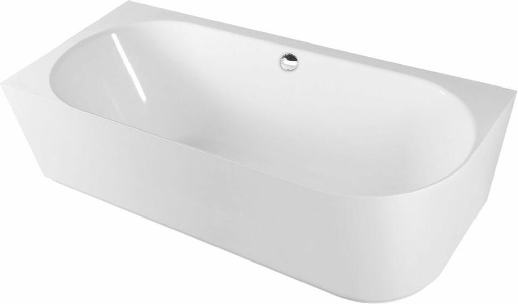 SUSSI L Freistehende Eckwanne, Gussmarmor 160x70x49,5cm, weiß