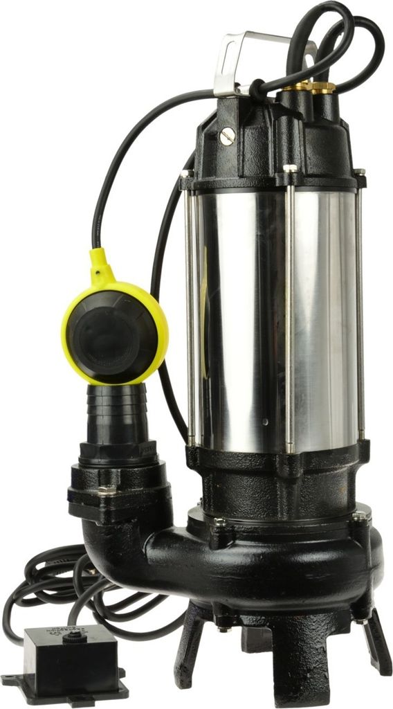 BSD Schmutzwasserpumpe - Tauchpumpe, Abwasserpumpe, Wasserpumpe mit Zerkleinerer und Schwimmerschalter, Nickel/Gusseisen Schmutzwasserpumpe - 1500W...