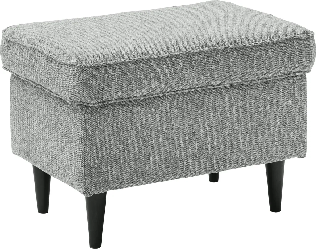 Repose-pieds OSKAR gris en tissu polyester 63x43x42 cm pour salon